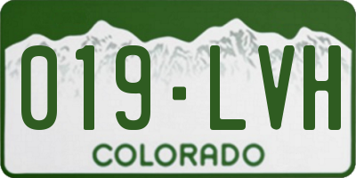 CO license plate 019LVH