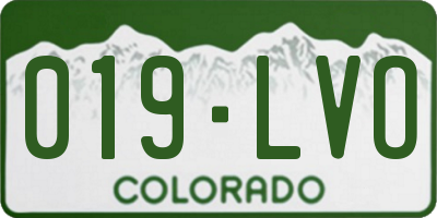 CO license plate 019LVO