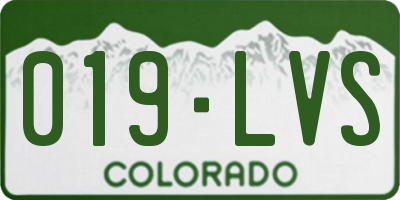 CO license plate 019LVS