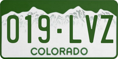 CO license plate 019LVZ