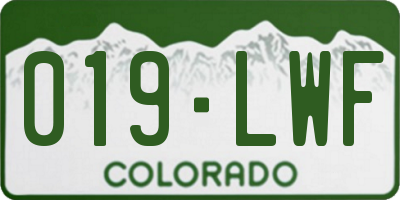 CO license plate 019LWF