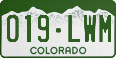 CO license plate 019LWM