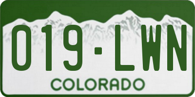 CO license plate 019LWN