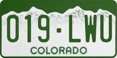 CO license plate 019LWU