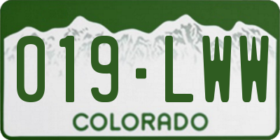 CO license plate 019LWW