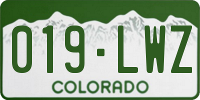 CO license plate 019LWZ