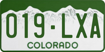 CO license plate 019LXA