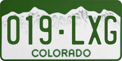 CO license plate 019LXG