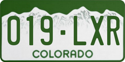CO license plate 019LXR