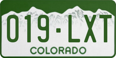 CO license plate 019LXT