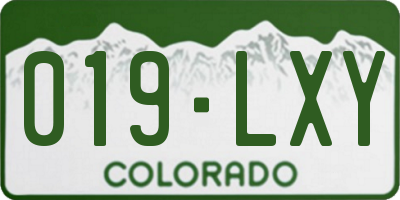 CO license plate 019LXY