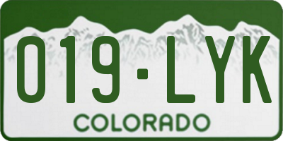 CO license plate 019LYK