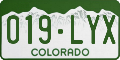 CO license plate 019LYX