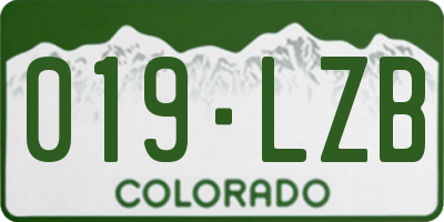CO license plate 019LZB