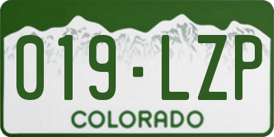 CO license plate 019LZP