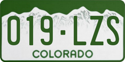 CO license plate 019LZS