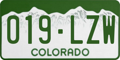 CO license plate 019LZW