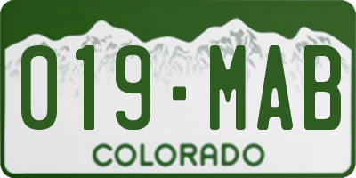 CO license plate 019MAB