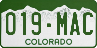 CO license plate 019MAC
