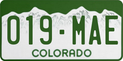 CO license plate 019MAE