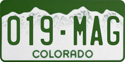 CO license plate 019MAG