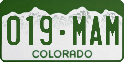 CO license plate 019MAM