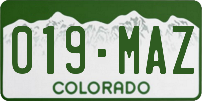 CO license plate 019MAZ