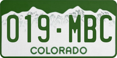 CO license plate 019MBC