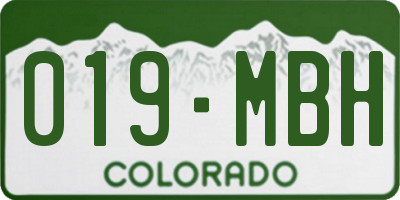 CO license plate 019MBH