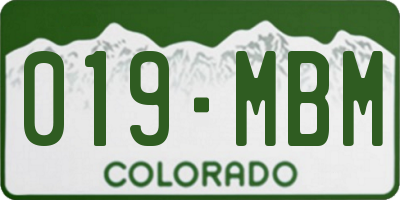 CO license plate 019MBM