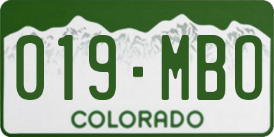 CO license plate 019MBO