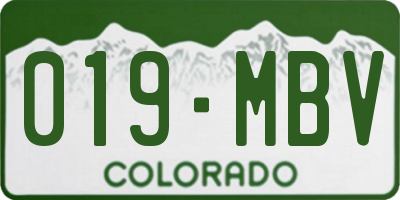 CO license plate 019MBV