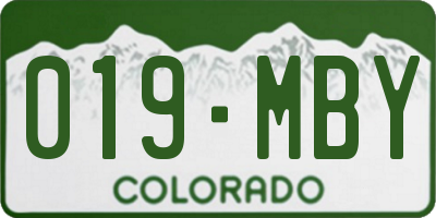 CO license plate 019MBY