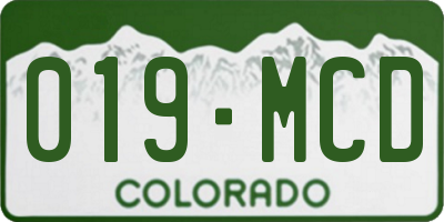 CO license plate 019MCD