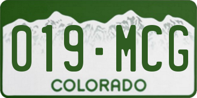 CO license plate 019MCG