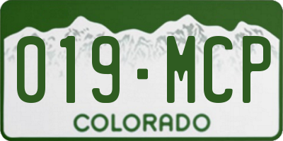 CO license plate 019MCP