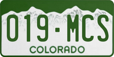 CO license plate 019MCS