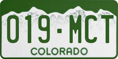 CO license plate 019MCT