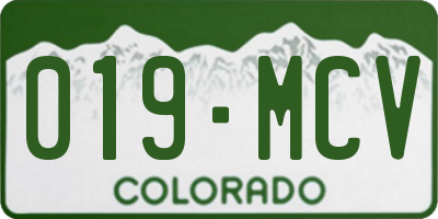 CO license plate 019MCV