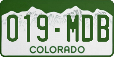 CO license plate 019MDB