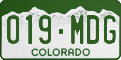 CO license plate 019MDG