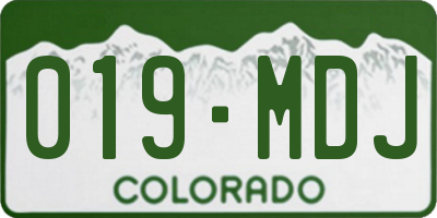 CO license plate 019MDJ
