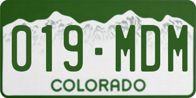 CO license plate 019MDM