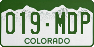 CO license plate 019MDP