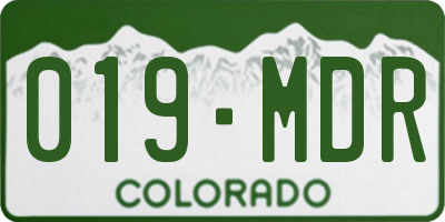 CO license plate 019MDR