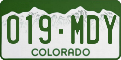 CO license plate 019MDY