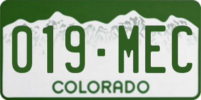 CO license plate 019MEC