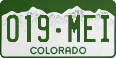CO license plate 019MEI