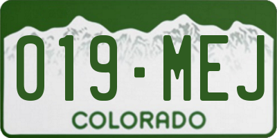 CO license plate 019MEJ