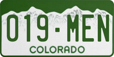 CO license plate 019MEN